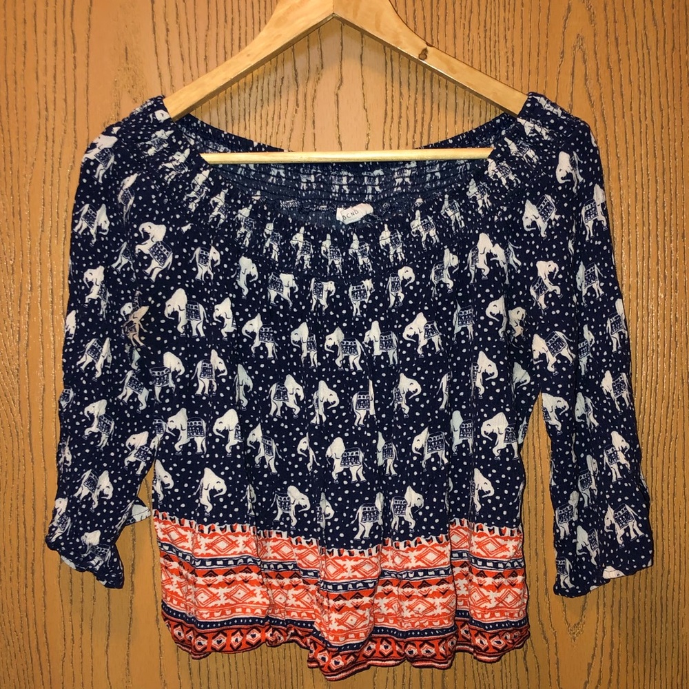 Off the shoulder elephant crop top